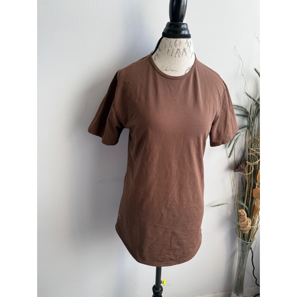 BYLT Premium Basics Lux Brown Short Sleeve Curved Hem Drop-Cut Tee Mens Medium